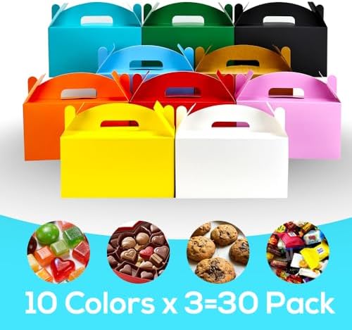 Gable Boxes with Handles, 9.45"x5"x5", 30 Pack, Assorted Color - Image 5