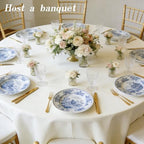 WIGENIUS 6 Pack Round Table Cloth 90 Inch Ivory Cloth Fit 5FT Round Table - Image 4