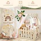 Wooden Baby Shower Crate Closet With Hanger Rack, Wooden Baskets for Baby Shower With Handle Girl Welcome Box Personalized Baby Gifts Crates - Easy Assembly (Girl) - Image 4