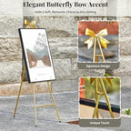 53”H Metal Gold Easel Stand for Sign Heavy Duty with Bow Top - Image 4