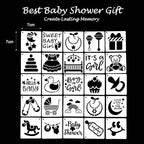 Baby Shower Bib Decorating Kit, 93 Pcs DIY Party Game with 22 White Bibs, 24 Markers, 25 Stencils, Gender Reveal Activity (flower) - Image 4
