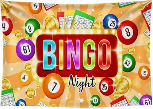 20X10FT Bingo Night Backdrop Banner Bingo Game Night Party Decorations Contest Cards Gold Coins Photo Background for Man Boys Gamer Gaming Night Party Supplies - Image 7