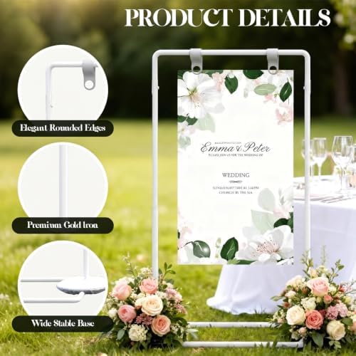White Wedding Welcome Sign Stand Display Easel Stand - Image 2