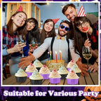 200 Pack Aluminum Cupcake Liners with Lids,Purple Black,Halloween - Image 6