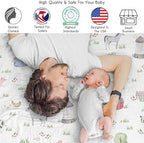 Sweet Jojo Designs 2-Piece Baby Muslin Swaddle Blanket Set (Farm Animals) for Boys & Girls, Infant Nursery, Lightweight Cotton Blanket for Newborns (Solid Sage Green, Watercolor, Farmhouse, Barn, Cow) - Image 2