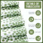 Breling 24 Pack White and Sage Green Tablecloths and Satin Table Runner Set - Image 4