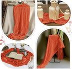 25 Pack Orange Cheesecloth Table Runner 17 x 108 Inch Gauze Table Runner Fabric Semi Sheer Cheese Cloth Table Runner Bulk for Rustic Romantic Wedding Baby Shower Table Decoration - Image 6