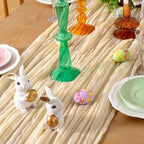 DeZerlor Beige Cheesecloth Table Runner 1 Pack Summer Boho Runner - Image 2