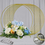 YALLOVE 10 PCS 14 Inch Floral Hoop Table Centerpiece, Gold Metal Wreath Ring Stand with Crystal Clear Acrylic Base for Balloon and Flower Decoration, Flower NOT Included by YALLOVEPARTYSUPPLIES