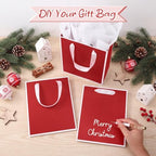 Yeaqee 50 Pack Metallic Paper Gift Bag Bulk with Handle, Red, White - Image 4