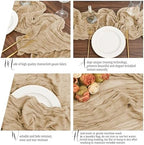 24 Pack Beige Table Runner 10Ft Cheesecloth Table Runner Rustic Gauze Table Runners Romantic Long Sheer Fabric Cheese Cloth Table Runners for Wedding Party Bridal Baby Shower - Image 4