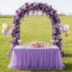 1-Pack Light Purple 2-in-1 Tulle Tablecloth for 5-Foot Rectangular Table - Image 4