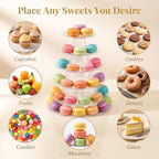 6 Tiers Clear Macaron Tower Stand, 2 Pcs Plastic Macaron Display Holder - Image 7