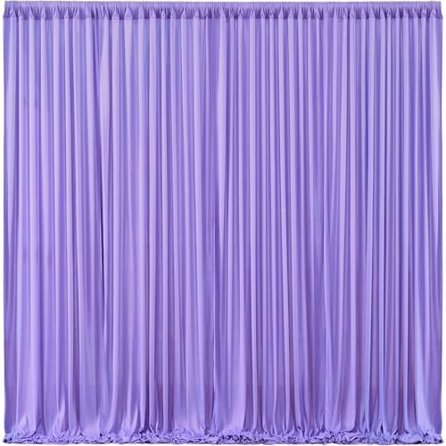 Lavender Backdrop Curtains 4 Panels - Wrinkle-Free Polyester Photography Drapes for Baby Shower & Party Background Backdrop Stand - 16 X10FT by WishCare