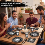 450 Pcs Tableware Set, Serve 50, Black and White, Death to My 20S - Image 6