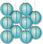 14 Inch Water Blue Paper Lantern Remote Controlled LED Lights (10-Pack Combo Kit) - Image 3