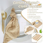 Showgeous 60 Pack Caramel Cloth Napkins with Fringe, 16x16 inch 100% Cotton - Image 5