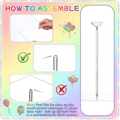 Mifoci 15.75 Inch 8 Pack Clear Acrylic Balloon Stands for Table - Image 4