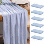 Goodluck 6 Pack 10Ft Baby Blue Cheesecloth Table Runner 35x120 Inch Boho Gauze Table Runner for Wedding Reception, Bridal Shower, Birthday Party, Rustic Decor, Tables, Chairs & Wedding Arches by GoodLuck
