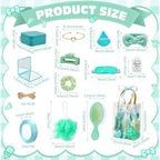 74Pcs Baby Shower Prizes for Game Winners Baby Shower Favors Gifts including Headband Hair Brush Jewelry Box with Gift Bag for Baby Shower Game Prizes Wedding Bridal Shower Favors (Green) - Image 3