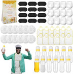 Aneco 12 Set Bottle Chug Baby Shower Games, Plastic Juegos Para Baby Shower Bottle, Gender Reveal Race Decoration with Bottles Bibs Sign Diapers Caps Blindfolds for Adult Party Supplies, Light Yellow by Aneco