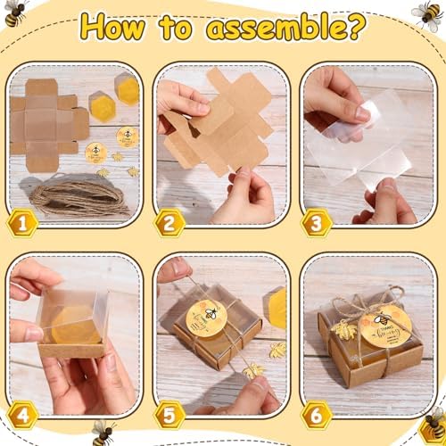 48 Set Bee Baby Shower Return Favors, Honeycomb Soap,Transparent - Image 5