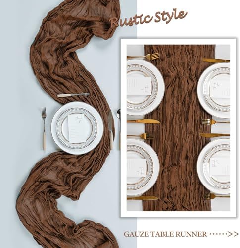 16 Pack 23 x 120 Inch Brown Table Runner 10Ft Cheesecloth - Image 6