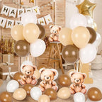 12 Sets Brown Bear Baby Shower Balloon Stand Kit for Table Teddy Bear Table Centerpieces Party Decor Baby Shower with Balloon Decoration for Girl and Boy Birthday Newborn Gender Reveal Party Supplies - Image 2