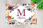 Andaz Press Custom Personalized Disposable Paper Placemats, 12 x 18 Inch, Set of 25, Custom Monogram Fall Burgundy Floral, Tableware, Dining, Table Setting for Wedding, Bridal Shower, Baby Shower - Image 4