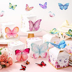 Ctosree 24 Pcs Butterfly Party Favor Boxes Floral Candy Treat Bags Pink Girl Butterfly Gift Paper Box Purple Blue Decor for Princess Birthday Party Baby Shower Supplies (Pack of 2) - Image 6