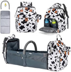 KABAQOO Diaper Bag Backpack with Detachable Changing Station, Large Capacity Baby Diaper Bags for Boys & Girls, Baby Registry Search Stuff & Shower Gifts, Newborn Essentials Must Haves, Cow by KABAQOO