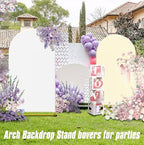 Wedding Arch Backdrop Stand and Covers Set of 2 (7.2FT & 6FT),Double-Color Spandex Fitted Arch Covers Balloon Arch Stand for Wedding/Baby/Shower/Birthday/Party Decor/Indoor Outdoor Use (White+Cream) - Image 6