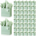 Zhanmai 4.7 x 2.4 x 3.9 Inch 100 Pcs Mini Gift Bags Bulk, Sage Green by Zhanmai