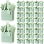 Zhanmai 4.7 x 2.4 x 3.9 Inch 100 Pcs Mini Gift Bags Bulk, Sage Green by Zhanmai
