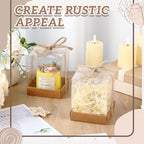 36 Set 3.5x3.5x4 in Candle Gift Package Transparent, Kraft Color, 36 Set - Image 3