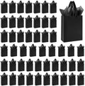 Ethhqu 50 Pack Small Black Gift Bags with Handles & 100 Tissue Paper by Unknown