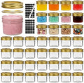 40 Pack 4 oz Mason Jars with Golden Lids and Bands by EKKOVLAforHomeKitchen
