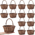Barydat 12 Pcs Small Wicker Basket with Handle, Brown, 9" X 7" X 4" by home