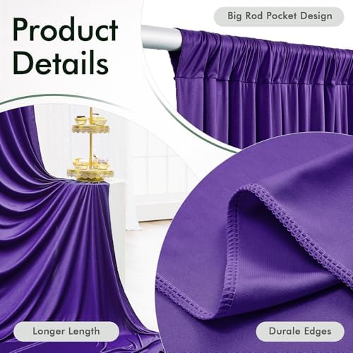 10x12 Deep Purple Backdrop Curtains for Wedding Party 2 Panel 5×12FT Tall - Image 2
