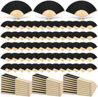 Yinkin 300 Pack Folding Hand Fans Bamboo for Party Favors, Black by Yinkin