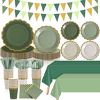 Mimorou 342 Pcs Sage Green Party Supplies Plates Napkins Cups by Mimorou