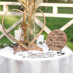 Toutrop Wedding Guest Book Alternative Wedding Decor Drop Heart Guestbook Wooden Heart Shape Guest Drop Box Table Decoration - Image 2