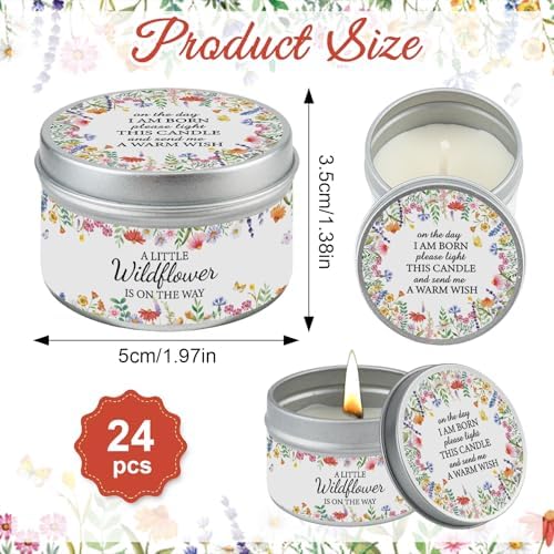 24Pcs Wildflower Baby Shower Party Candles for Gender Reveal - Image 2