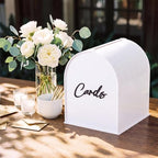 BreezeHug White Arched Acrylic Wedding Card Box with 3D Cards Letters, Modern Card Holder with Slot for Reception, Bridal Shower, Baby Shower, Birthday Party - Image 5