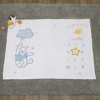 Disney Winnie The Pooh White, Yellow, and Aqua Super Soft Milestone Baby Blanket - Image 5