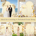 7.2FT, 6FT Beige Spandex Arch Backdrop Stand Covers Set of 2 - Image 5