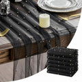 Artoid Mode 6-Pack Pearl Black Gauze Table Runner 10FT Home Decor by ArtoidMode