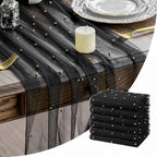 Artoid Mode 6-Pack Pearl Black Gauze Table Runner 10FT Home Decor by ArtoidMode