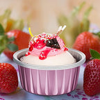 200 Pack Aluminum Cupcake Liners with Lids,Pink,Plain - Image 5
