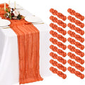 18 Pack Cheesecloth Table Runner 10FT Orange Table Runner Boho Gauze Cheese Cloth Table Runners Long Rustic Sheer Table Decorations for Wedding Party Baby Bridal Shower Birthday Holiday Home by Showgeous